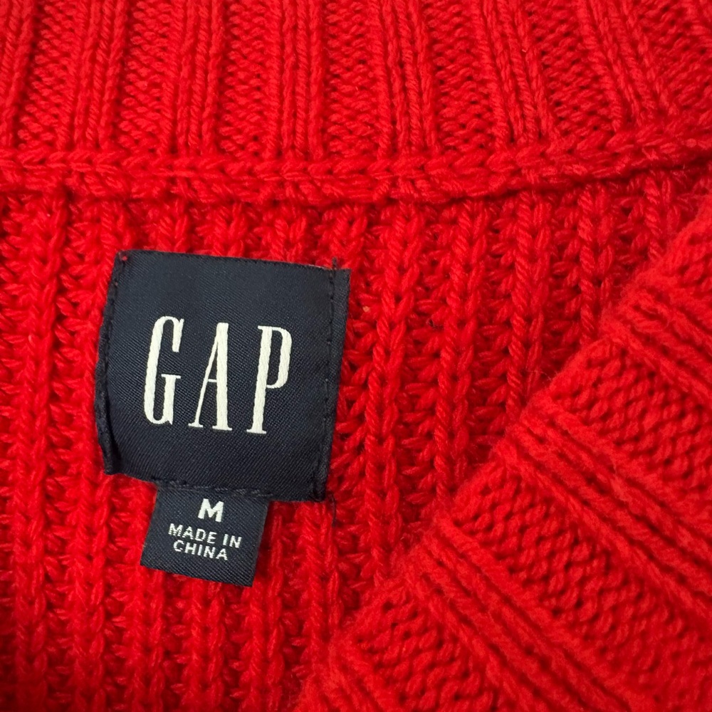 GAP Vibrant Red Women's Crew Neck Sweater - Picture 3 of 6